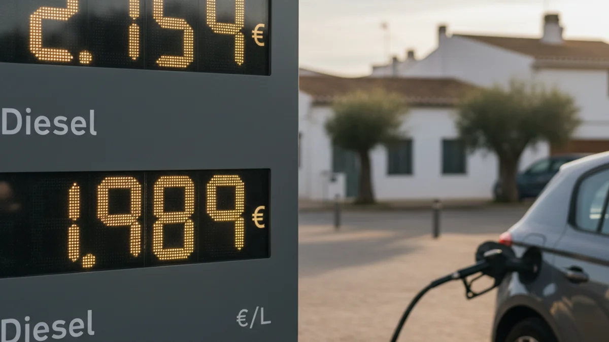 Imagen genérica de un panel de precios en una estación de servicio con cifras elevadas.