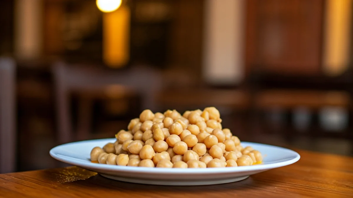 Imagen genérica de un plato de callos con garbanzos en un restaurante