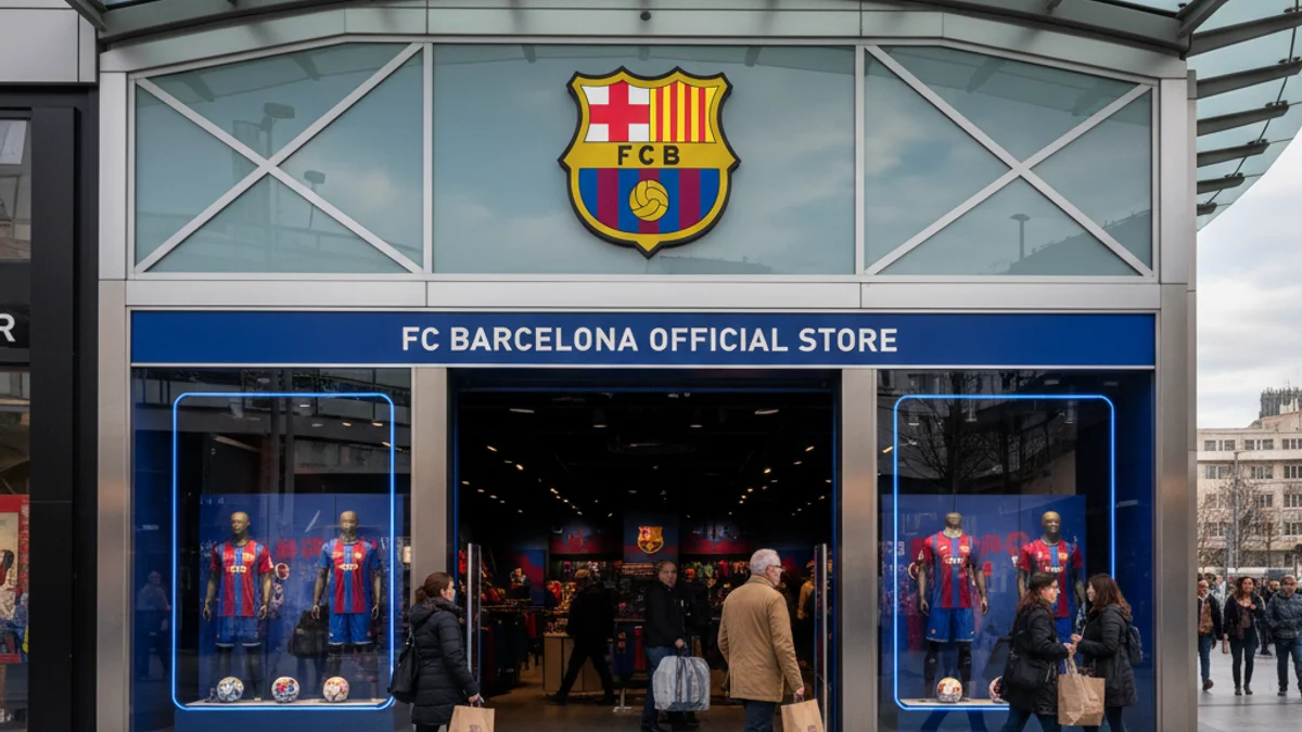 Imagen genérica de una tienda oficial del FC Barcelona en un centro comercial.