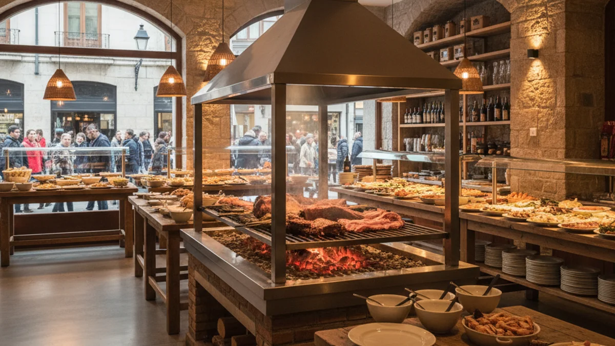 Imagen genérica del interior de un restaurante con una parrilla profesional.