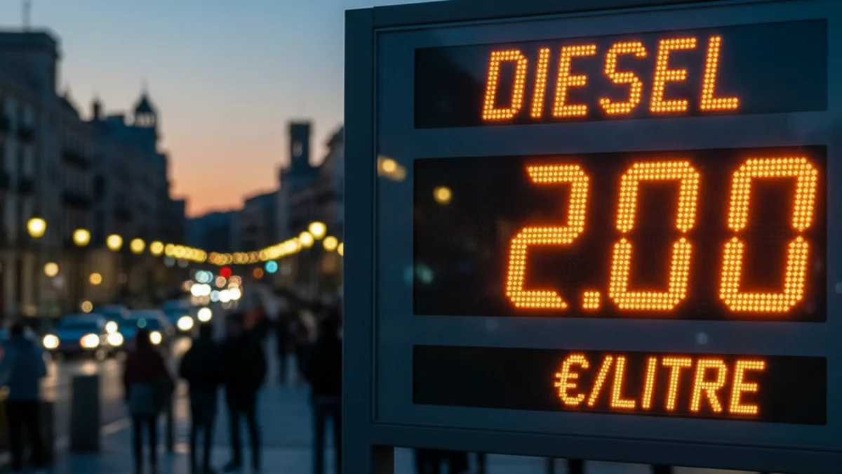 Imagen genérica de un panel de precios de una gasolinera marcando el coste del carburante.