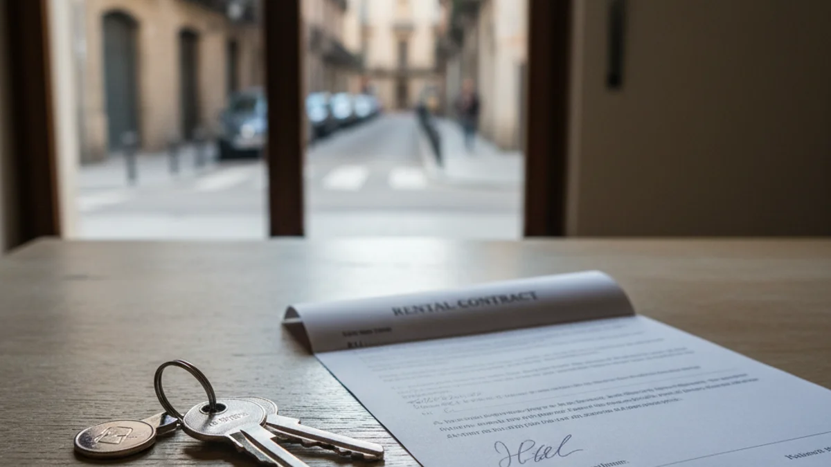 Imagen genérica de unas llaves de casa sobre un contrato de alquiler.