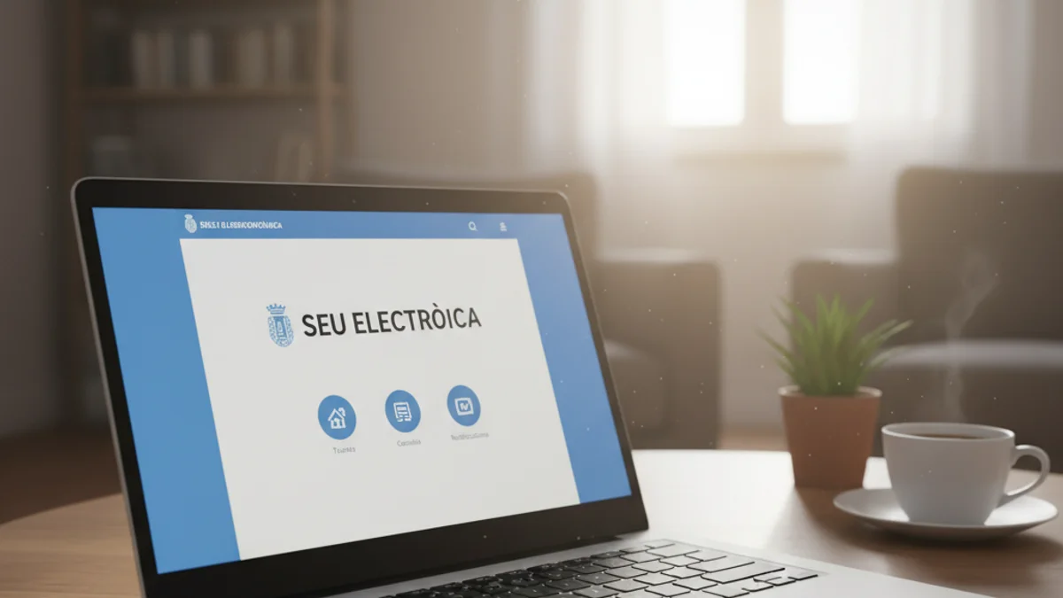 Imagen genérica de un ordenador portátil utilizado para realizar gestiones administrativas en línea.