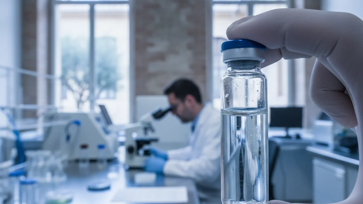 Imagen genérica de un vial de laboratorio representando la investigación contra el melanoma.