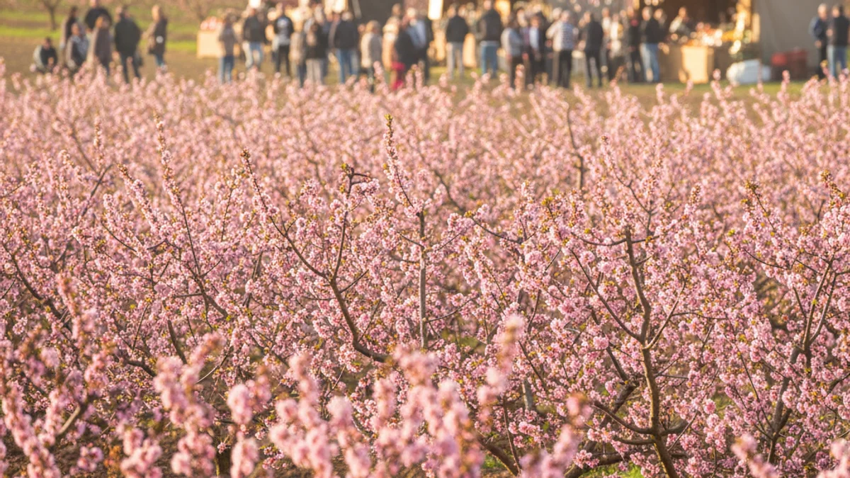 Imagen genérica de los campos de frutales en flor en Aitona durante la campaña turística.