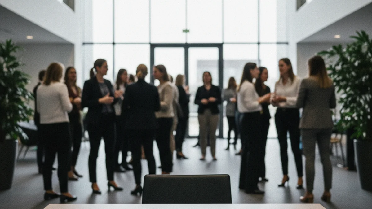 Imagen genérica de una sala de conferencias moderna donde se celebra una jornada de emprendimiento femenino.
