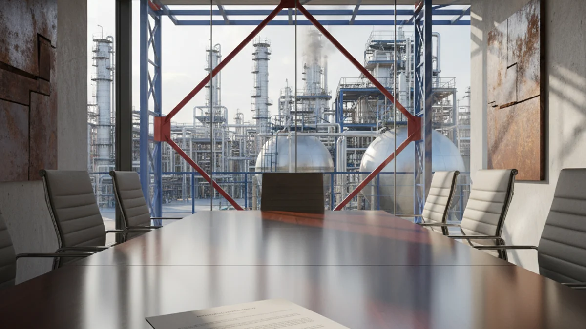 Imagen genérica de un despacho profesional con vistas a una zona industrial.