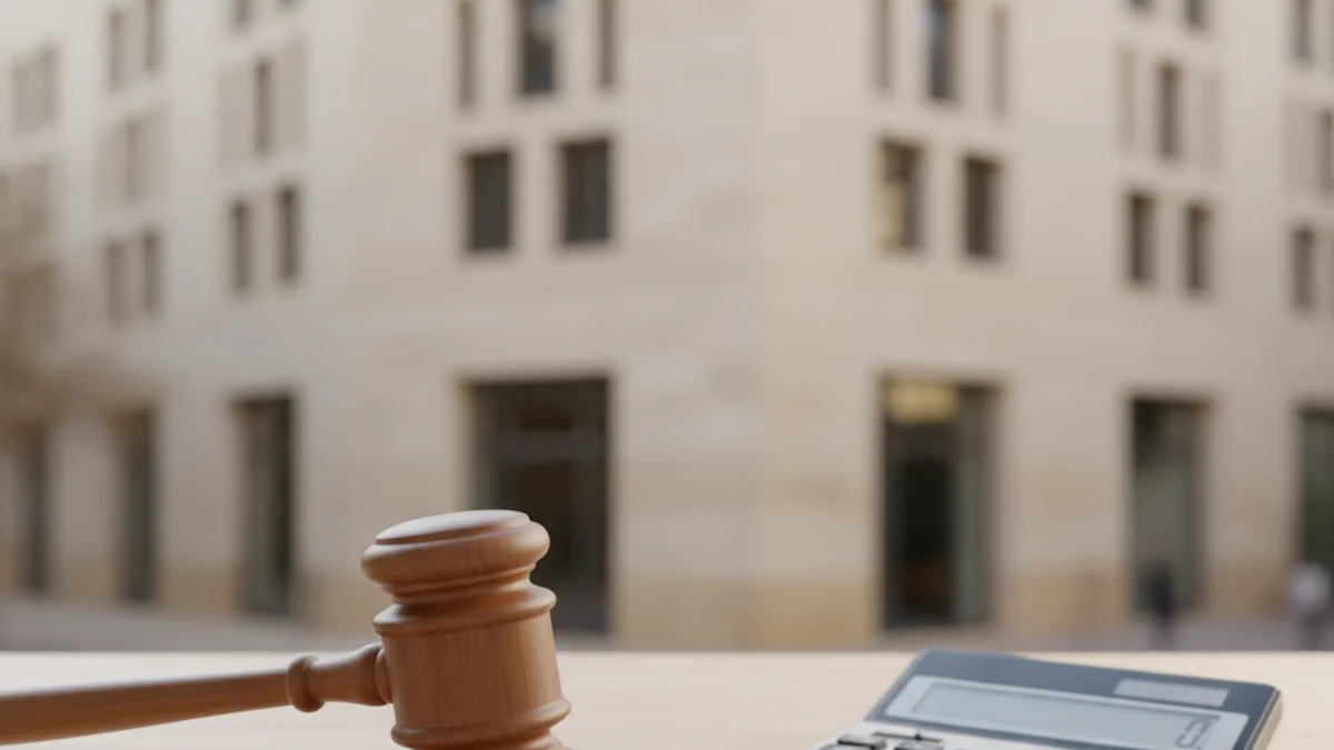 Imagen genérica de una calculadora y documentos sobre una mesa de oficina.