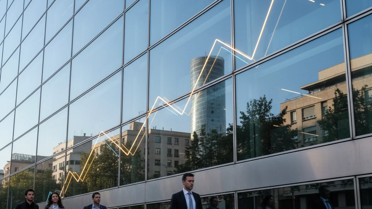 Imagen genérica de un distrito de negocios que simboliza la estabilidad del mercado laboral.