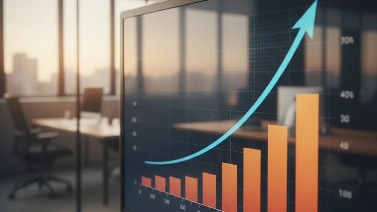 Imagen genérica de un gráfico de evolución económica y datos de empleo.