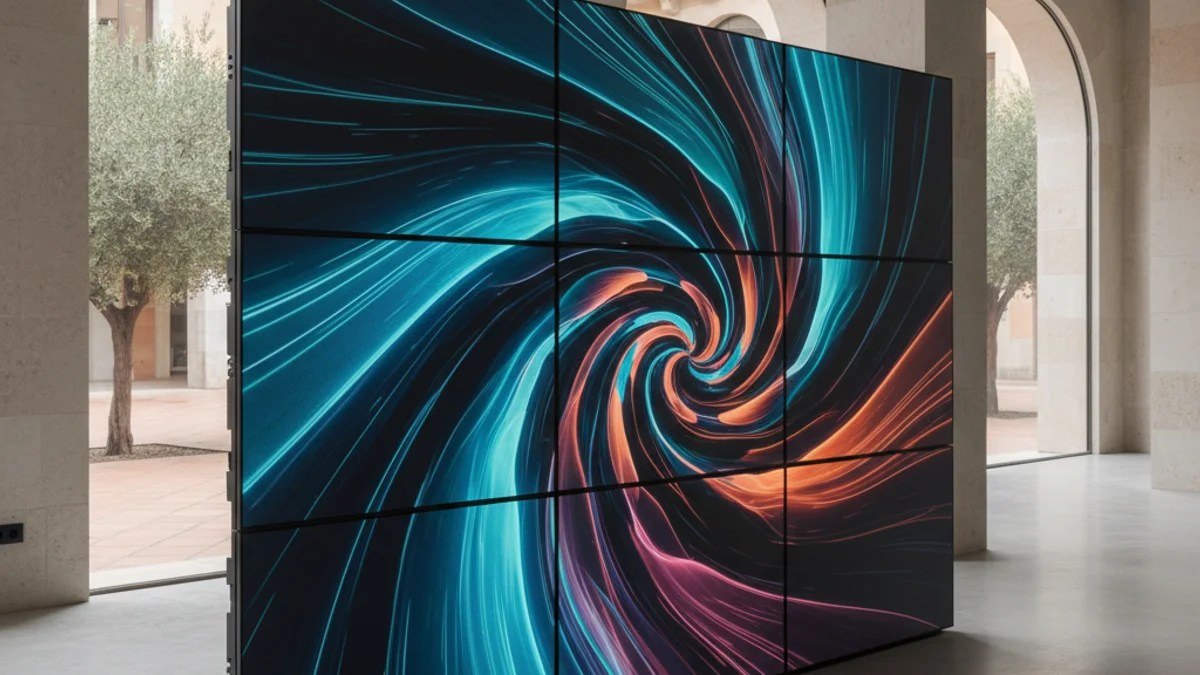 Imagen genérica de una pantalla LED modular de alta tecnología para eventos.