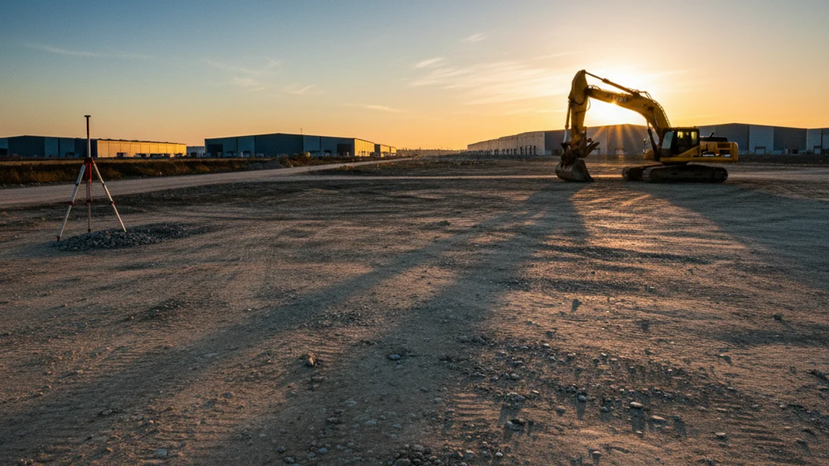Imagen genérica de un terreno industrial preparado para la construcción de una ampliación de polígono.