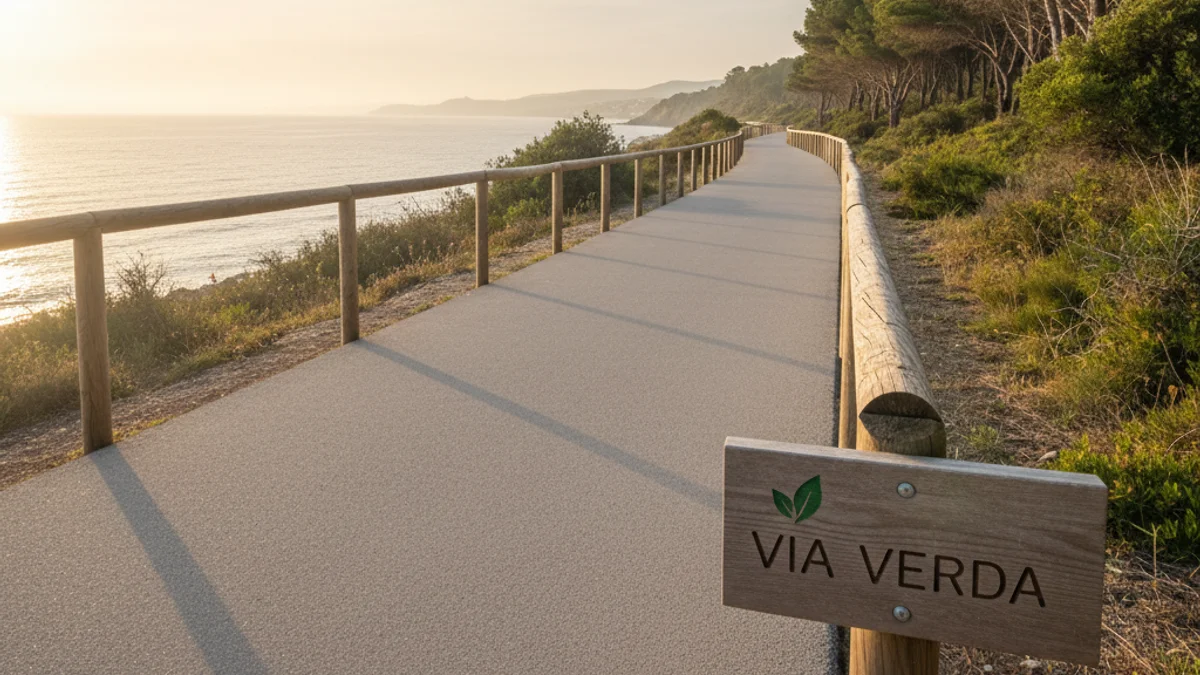 Imagen genérica de un carril bici junto al mar que simboliza la sostenibilidad en el Maresme.