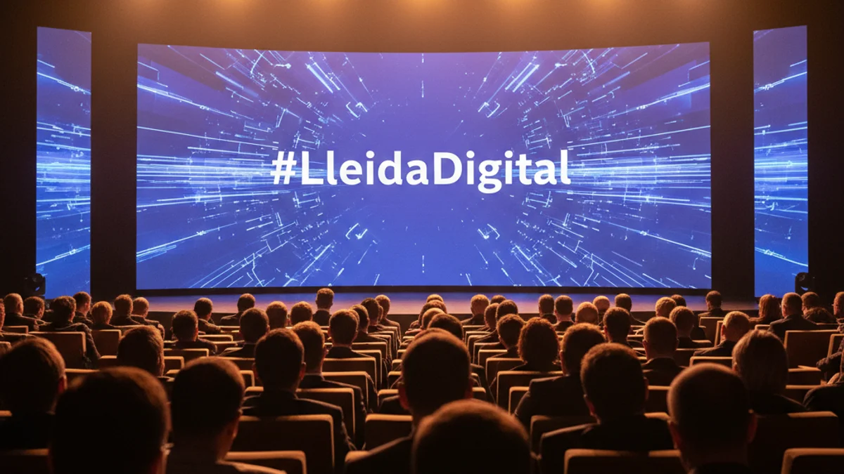 Imagen genérica de una conferencia sobre tecnología y transformación digital en un teatro.