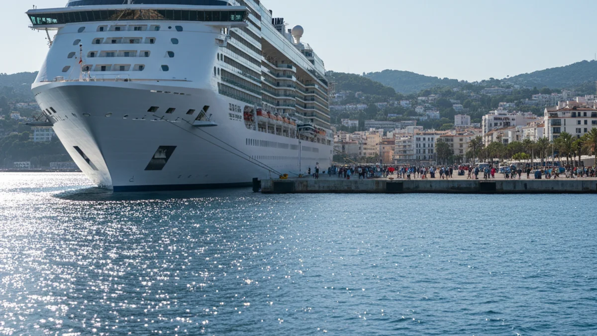 Imagen genérica de un gran crucero de lujo amarrado en un puerto de la costa catalana.