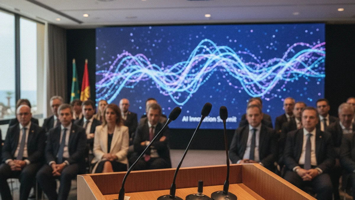 Imagen genérica de una conferencia sobre tecnología e inteligencia artificial para empresas.