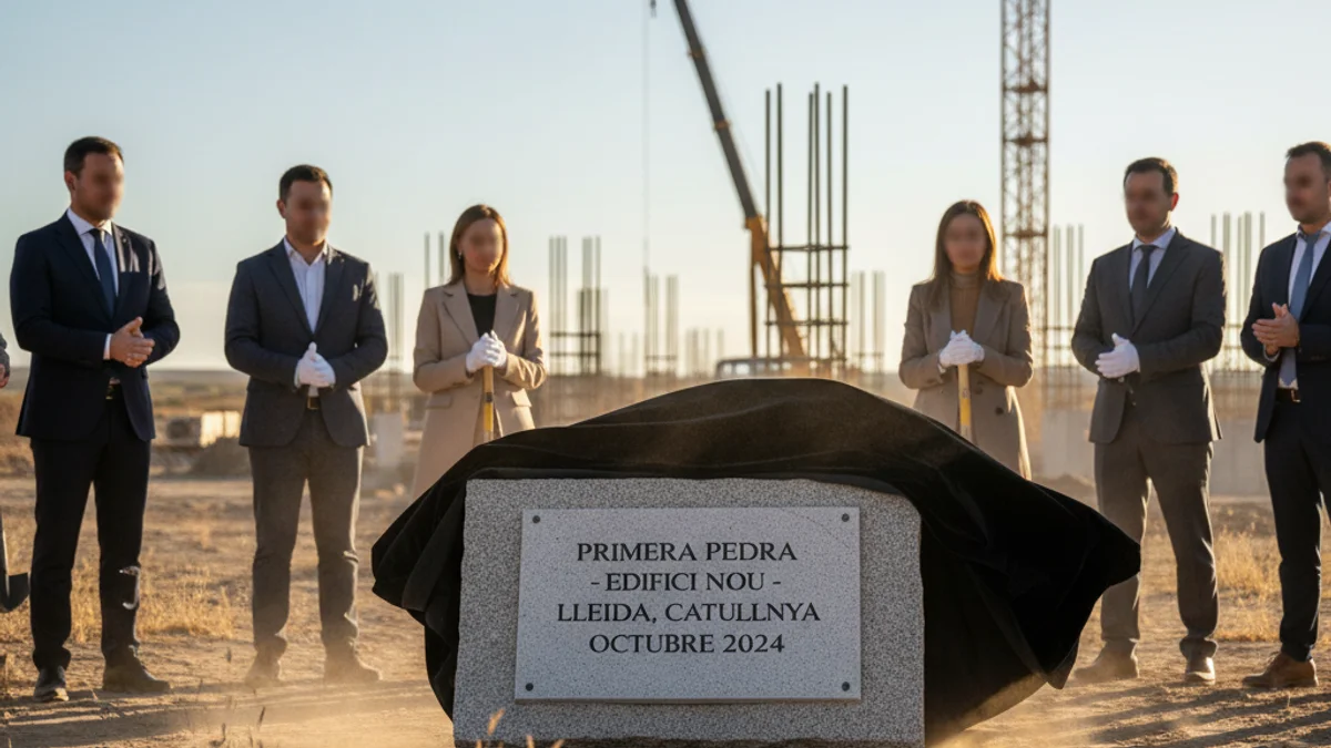 Imagen genérica de la colocación de una primera piedra en un proyecto urbanístico.