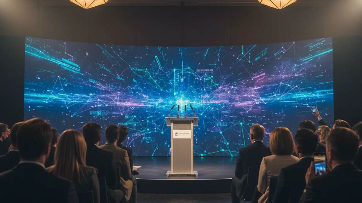 Imagen genérica de una conferencia sobre tecnología e inteligencia artificial.