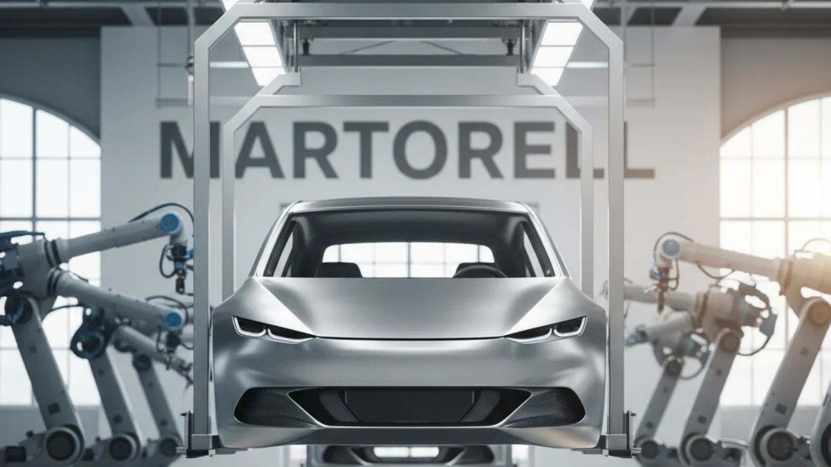 Imagen genérica de la línea de producción de un vehículo eléctrico en una planta industrial.