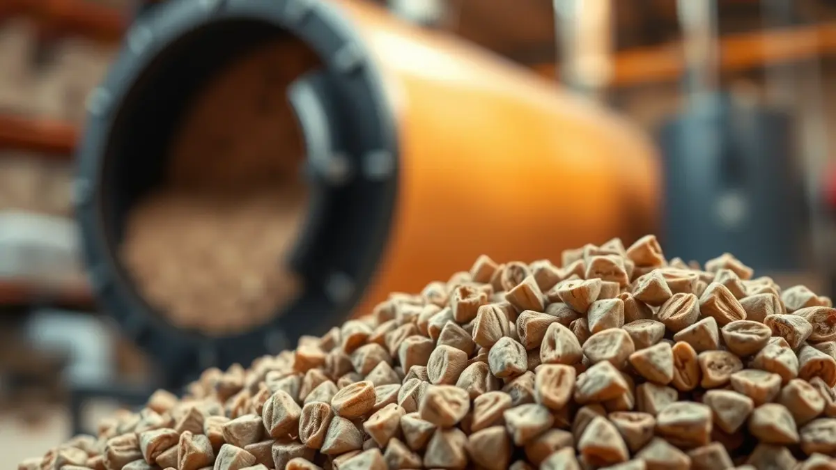 Imagen genérica de pellets de biomasa, un combustible renovable.