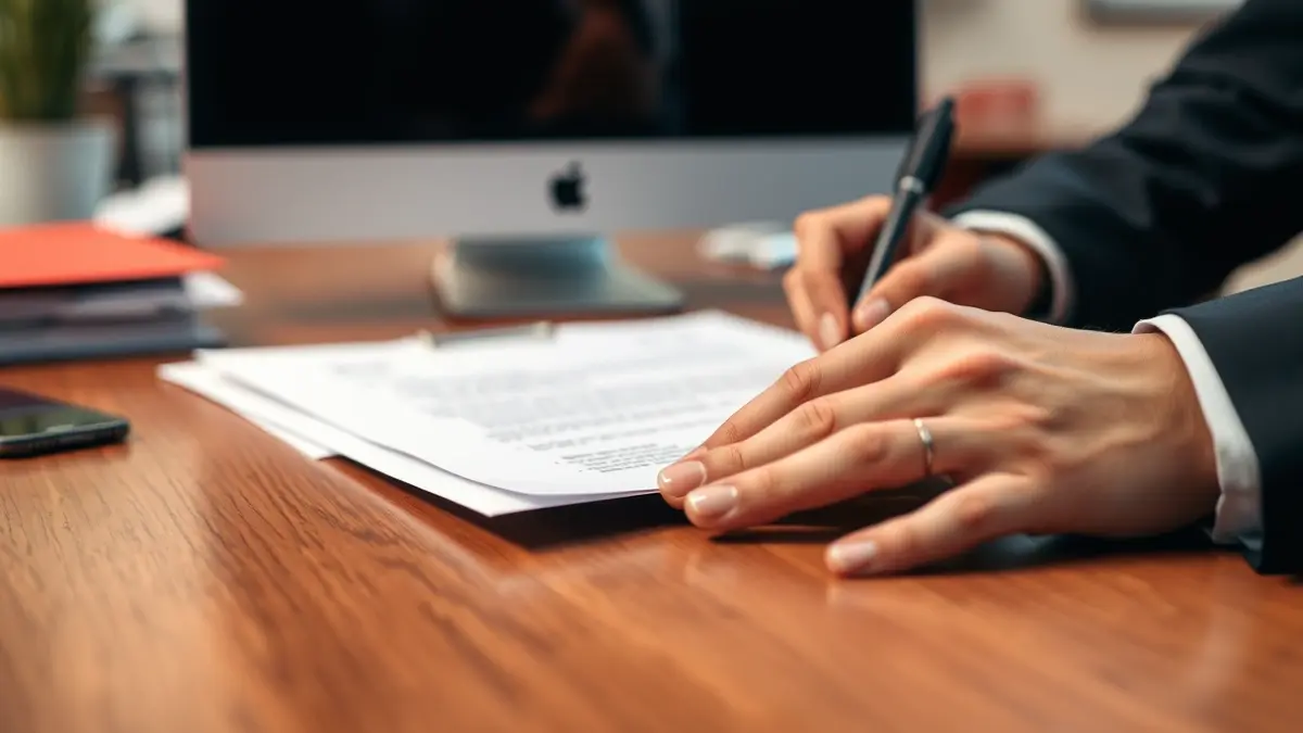 Imagen genérica de manos firmando documentos, simbolizando la creación de empresas.