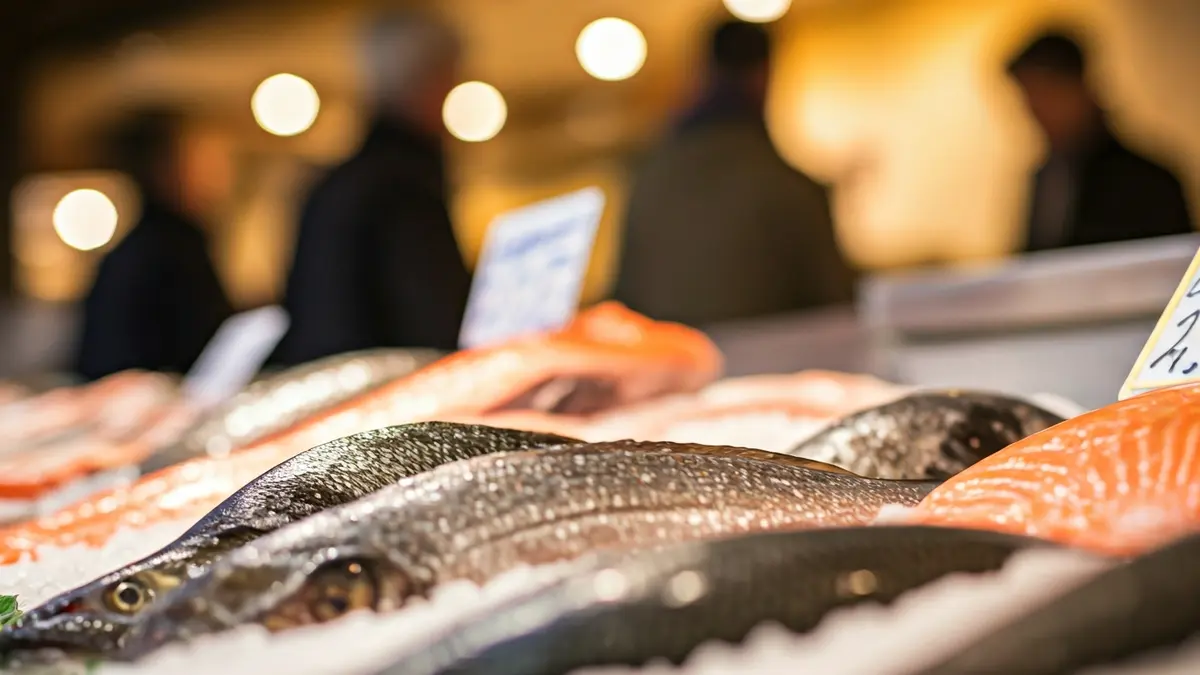 Imagen genérica de pescado y marisco fresco en una pescadería.