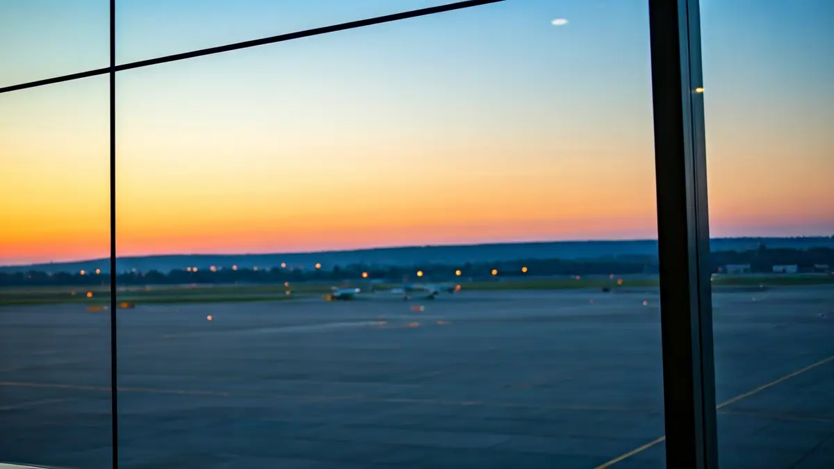 Imagen genérica de una terminal de aeropuerto al atardcer, simbolizando nuevas conexiones aéreas.