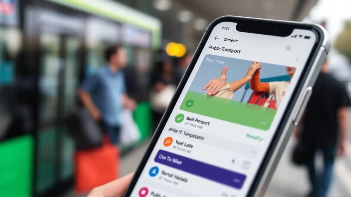Imagen genérica de una aplicación de transporte público en un teléfono móvil.