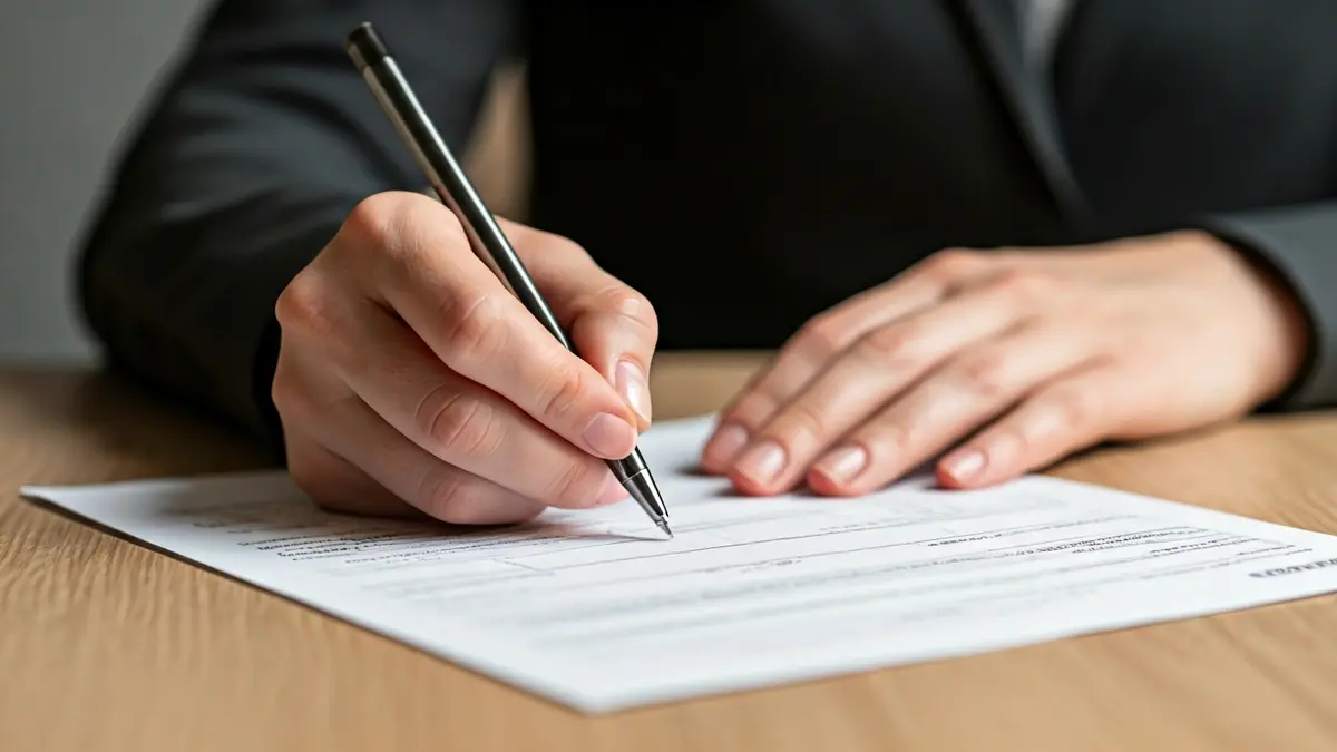 Generic image of a person filling out an application form for aid.