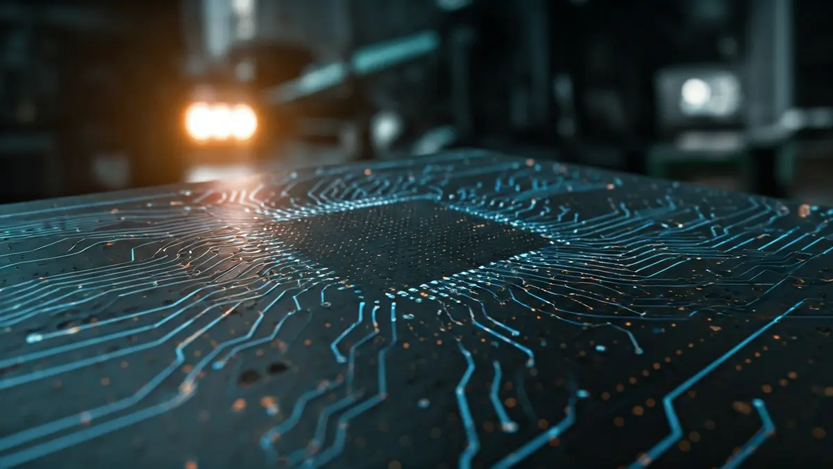 Imagen genérica de una placa de circuito con líneas brillantes, simbolizando tecnología avanzada.