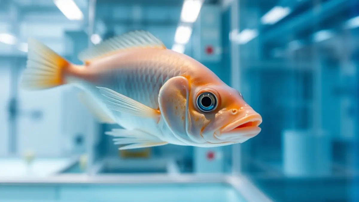 Peces lenguado en un tanque de acuicultura.