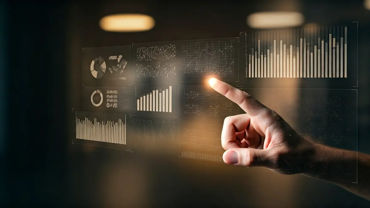 Generic image of a hand interacting with a technological interface, symbolizing digital transformation.