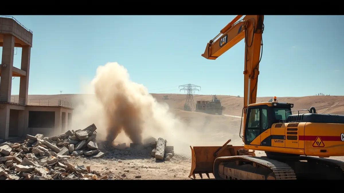 Imagen genérica de una obra de demolición con maquinaria pesada.