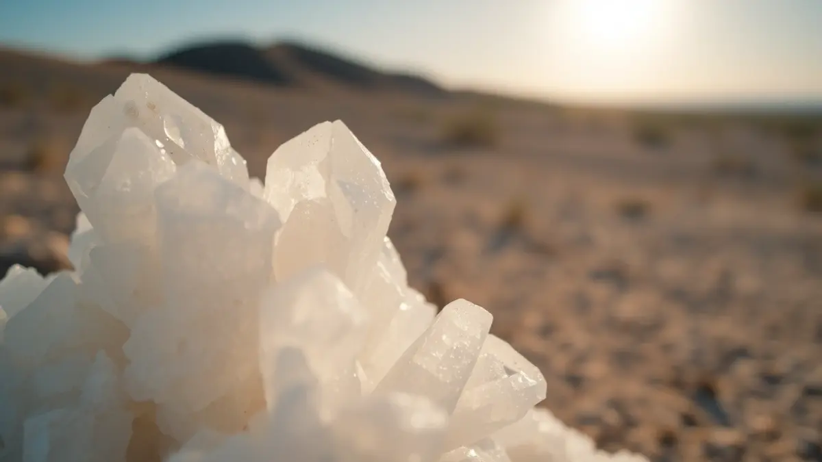 Image of a pure gypsum crystal, representing Almería's deposits.