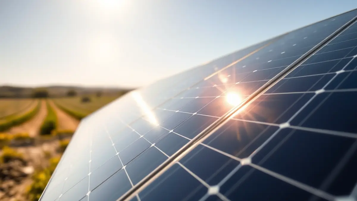 Imagen genérica de paneles solares en un campo.