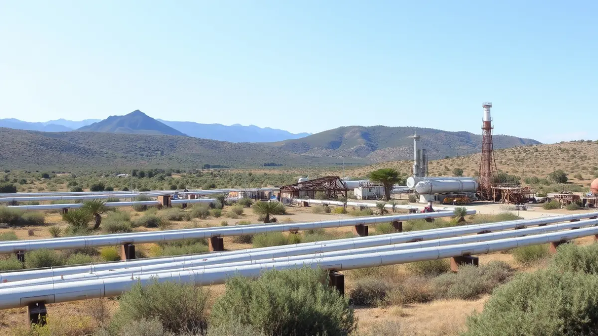 Gas installations being dismantled in an Andalusian natural environment.