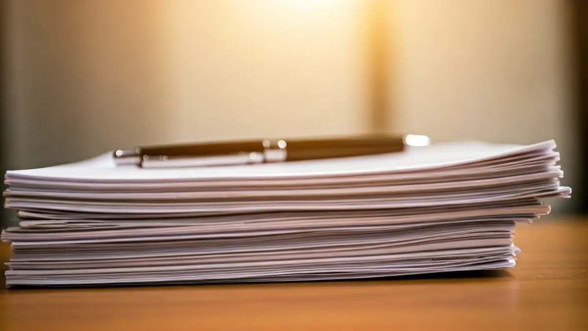 Generic image of documents and paperwork in an office, symbolizing sick leaves.