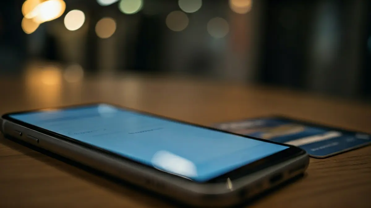 Imagen genérica de una pantalla de smartphone mostrando una aplicación de transporte público, junto a una tarjeta física.