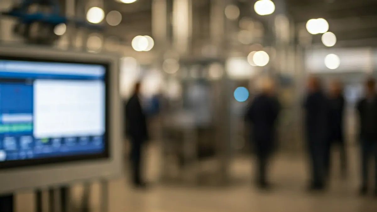 Imagen genérica de un panel de control en una planta de tratamiento de aguas.