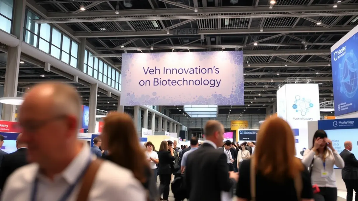 Generic image: interior of a modern exhibition center, symbolizing innovation and collaboration in biotechnology.