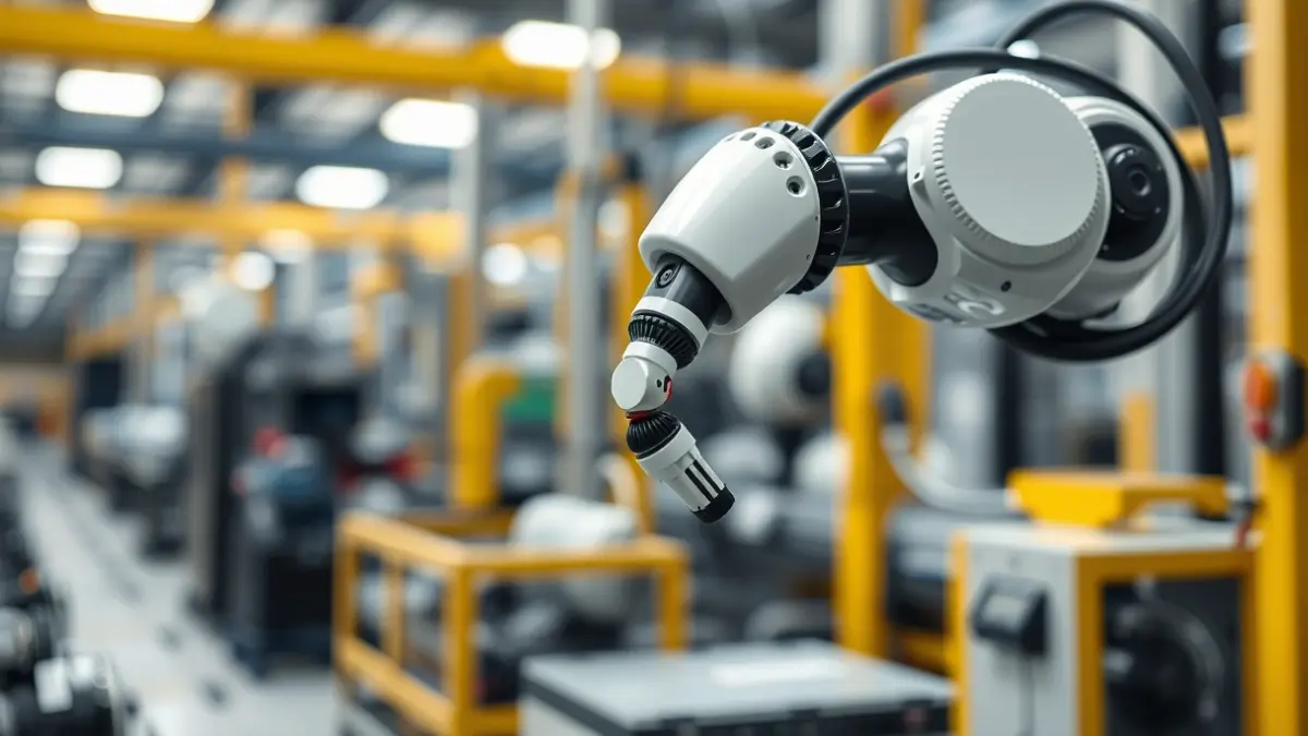 Generic image: A robotic arm in a modern factory setting, with blurred industrial machinery in the background.