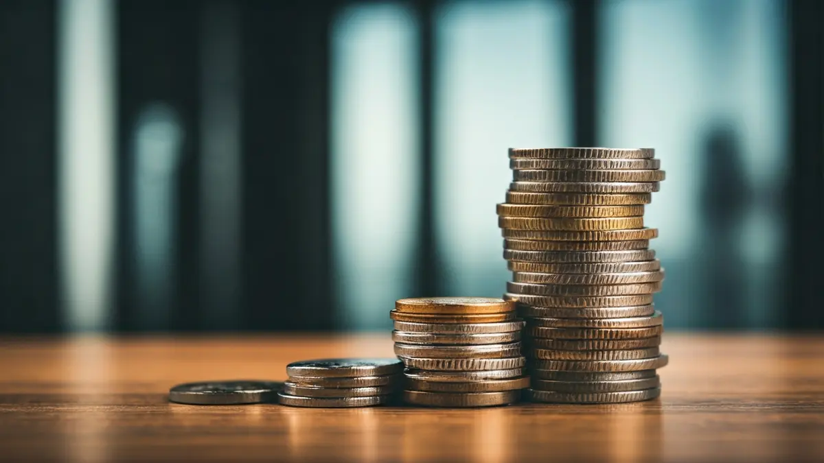 Imagen genérica de monedas y billetes sobre un escritorio, simbolizando gestión de patrimonio y crecimiento financiero.
