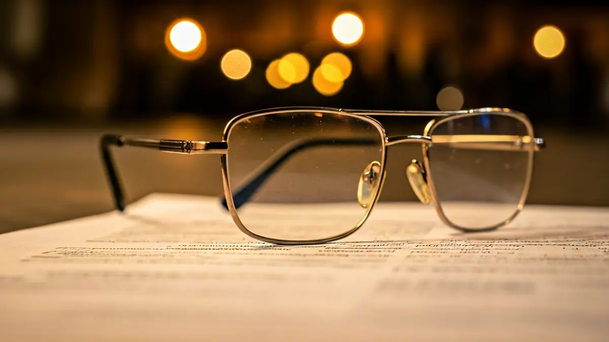 Generic image of eyeglasses on a tax document, symbolizing deductions.