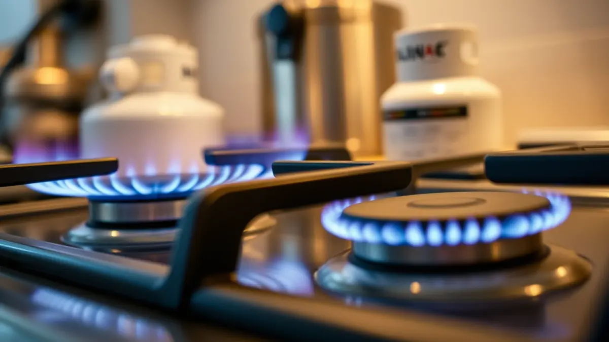 Imagen genérica de una cocina de gas con una bombona de butano, simbolizando la continuidad energética.