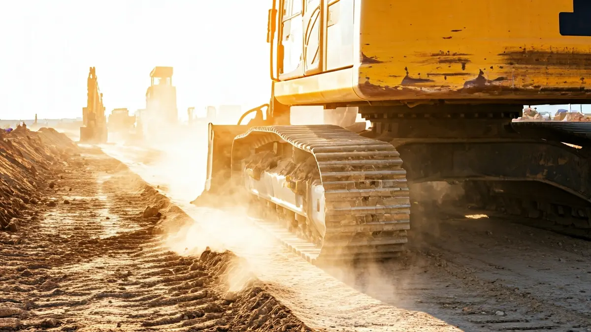 Generic image of heavy machinery on a road construction site.