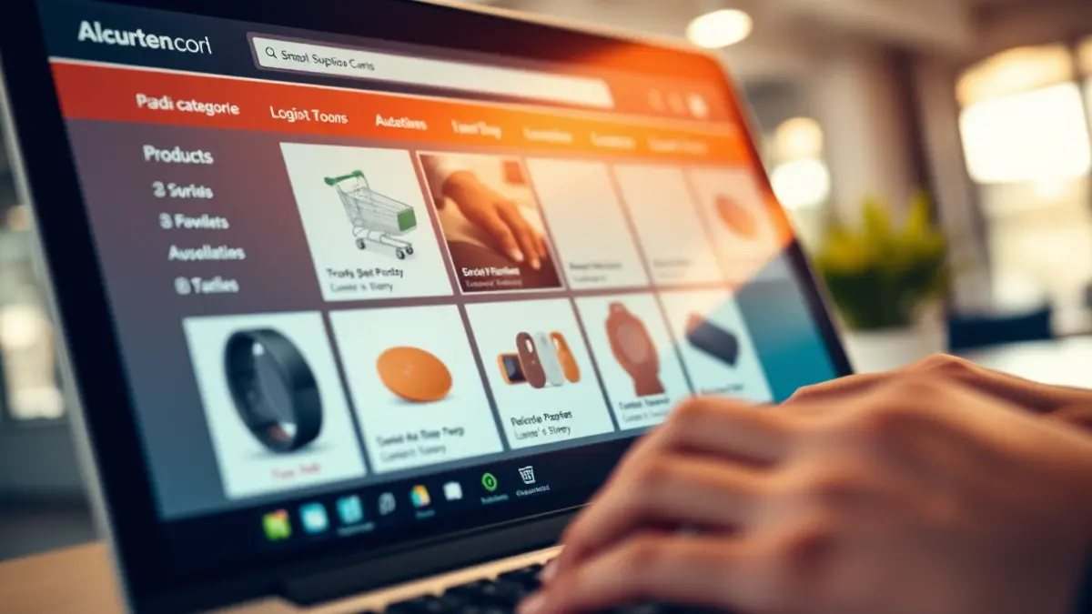 Imagen genérica de una interfaz web con productos y un carrito de compras.