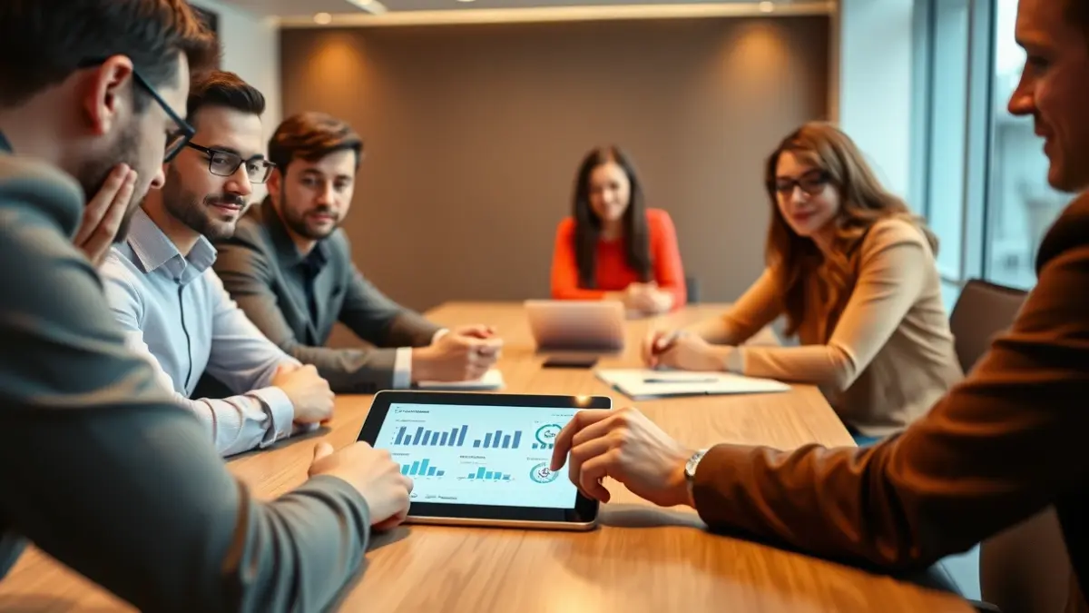 Imagen genérica de una reunión de comerciantes abordando estrategias digitales.