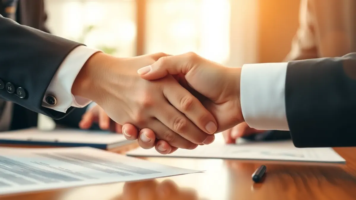 Imagen genérica de un acuerdo o negociación entre dos partes.