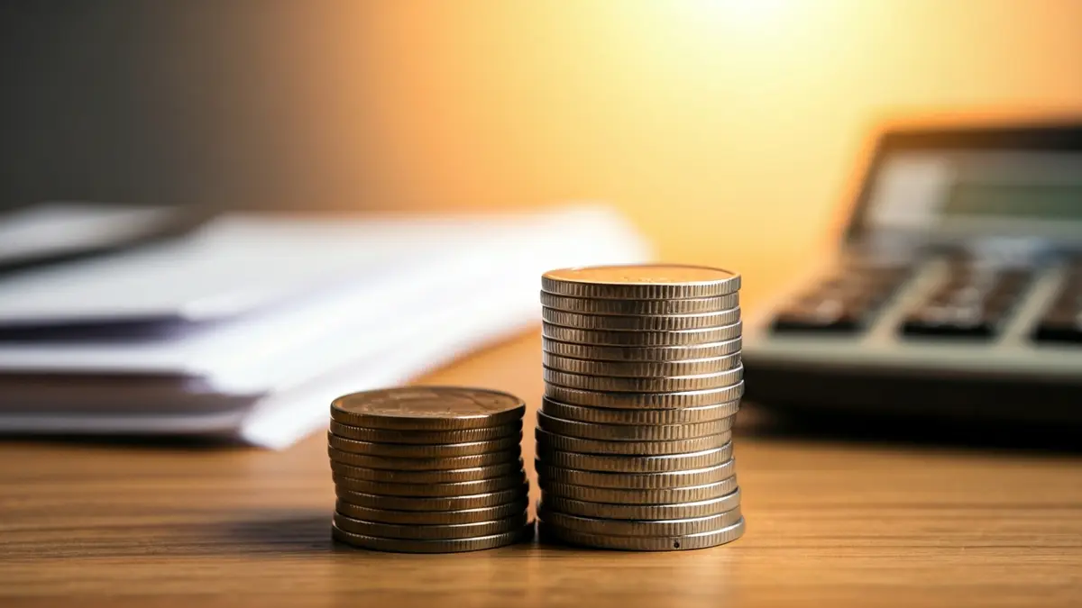 Imagen genérica de monedas y billetes sobre un documento, simbolizando la presión fiscal.