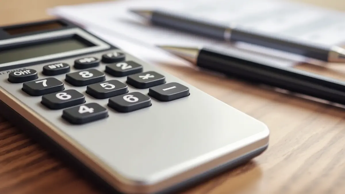 Imagen genérica de una calculadora y documentos fiscales, simbolizando las deducciones de la Declaración de la Renta.